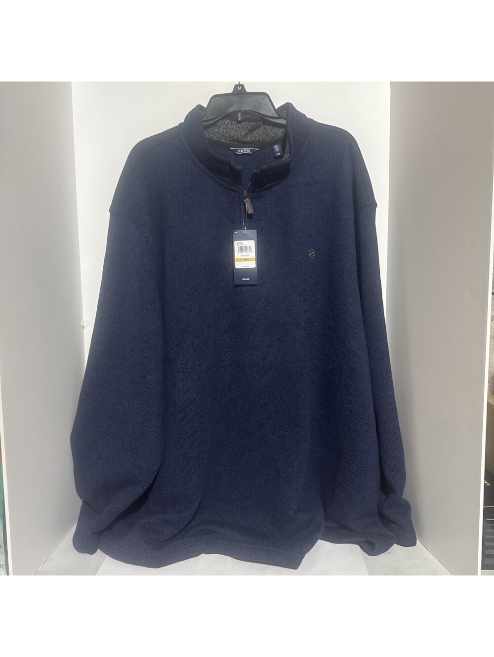 IZOD Men's Navy Blazer 4XBig Crew Neck Soft Knit Sweater Premium Essentials CL11